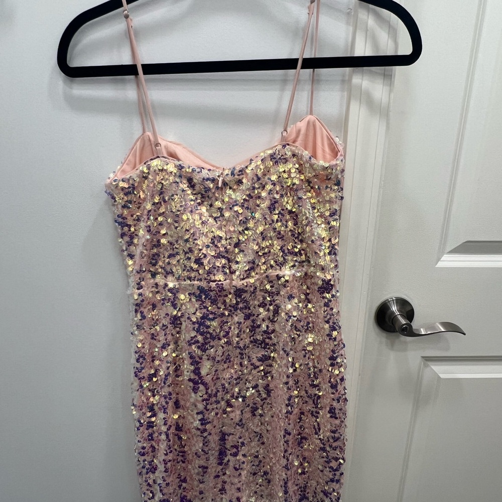Teen party dress from Lulu’s!!! Each pink mini sequined dress - Picture 2 of 4